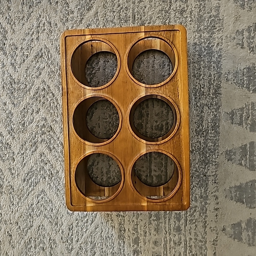 Acacia Wood 6 wine bottle holder